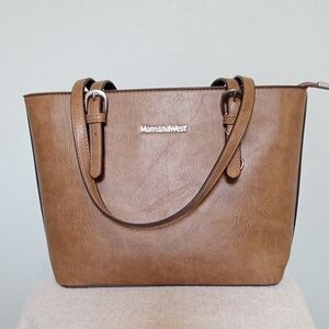 Montana West Brown Leather Handbag Tote Purse